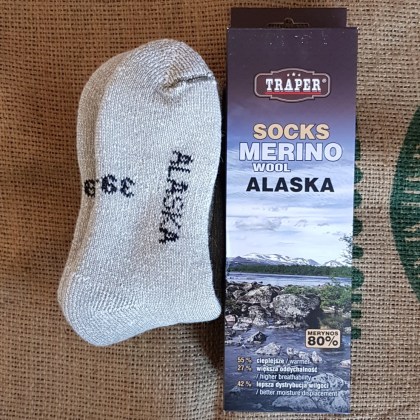 Najcieplejsze skarpety wędkarskie dla wędkarzy muchowych Traper Socks Merino Wool Alaska 